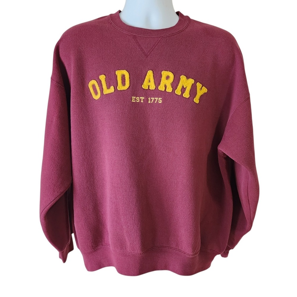 Vintage Old Army EST 1775 Crewneck Sweatshirt Men's XL Burgundy Spell Out
